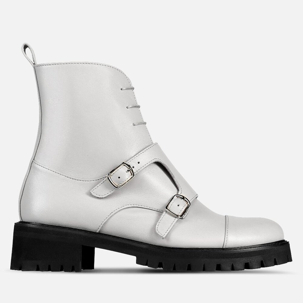 Women's White Combat & Moto Boots
